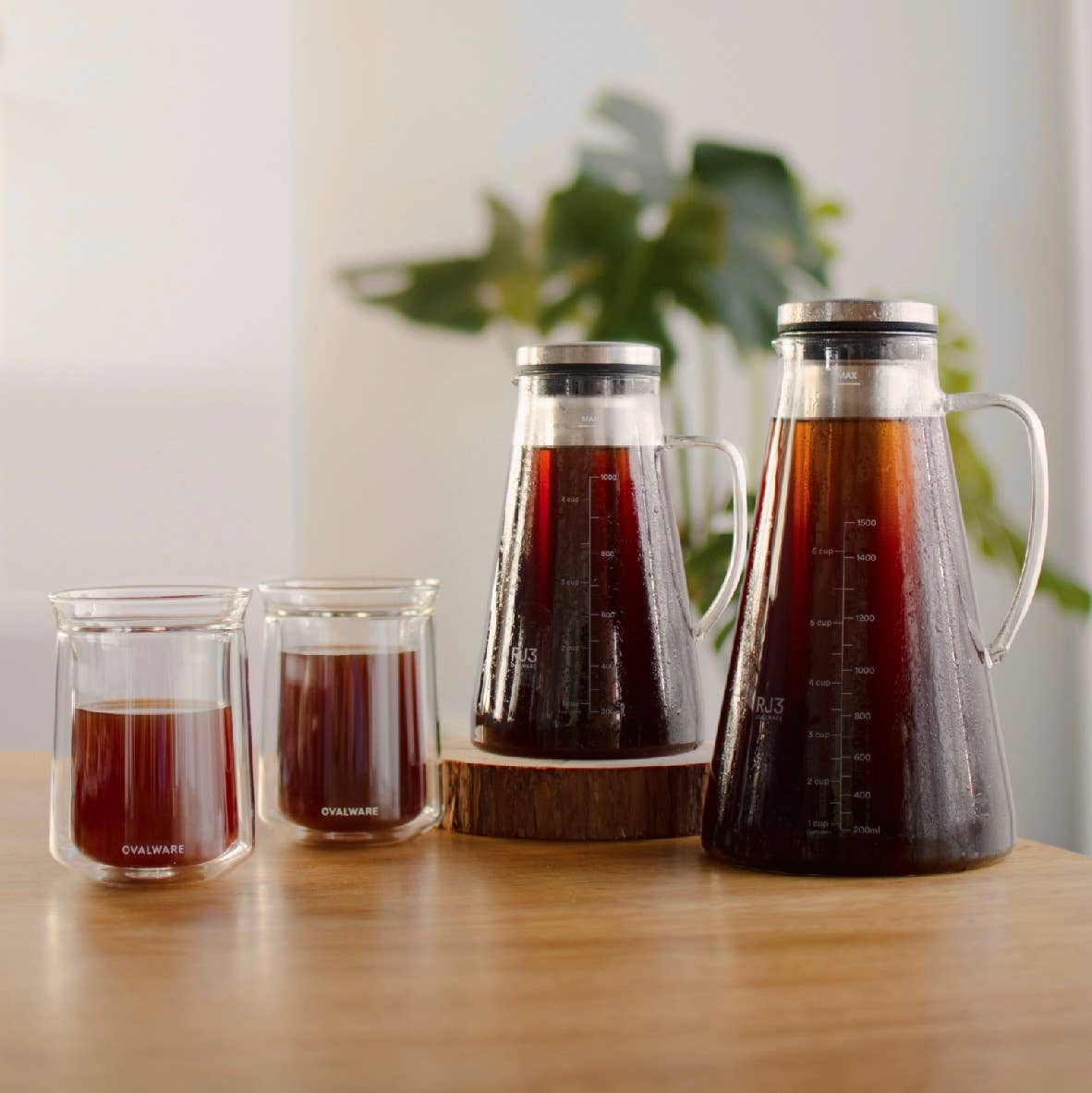 Ovalware Airtight Cold Brew Iced Coffee Maker Pitcher & Tea Infuser (1.5L)