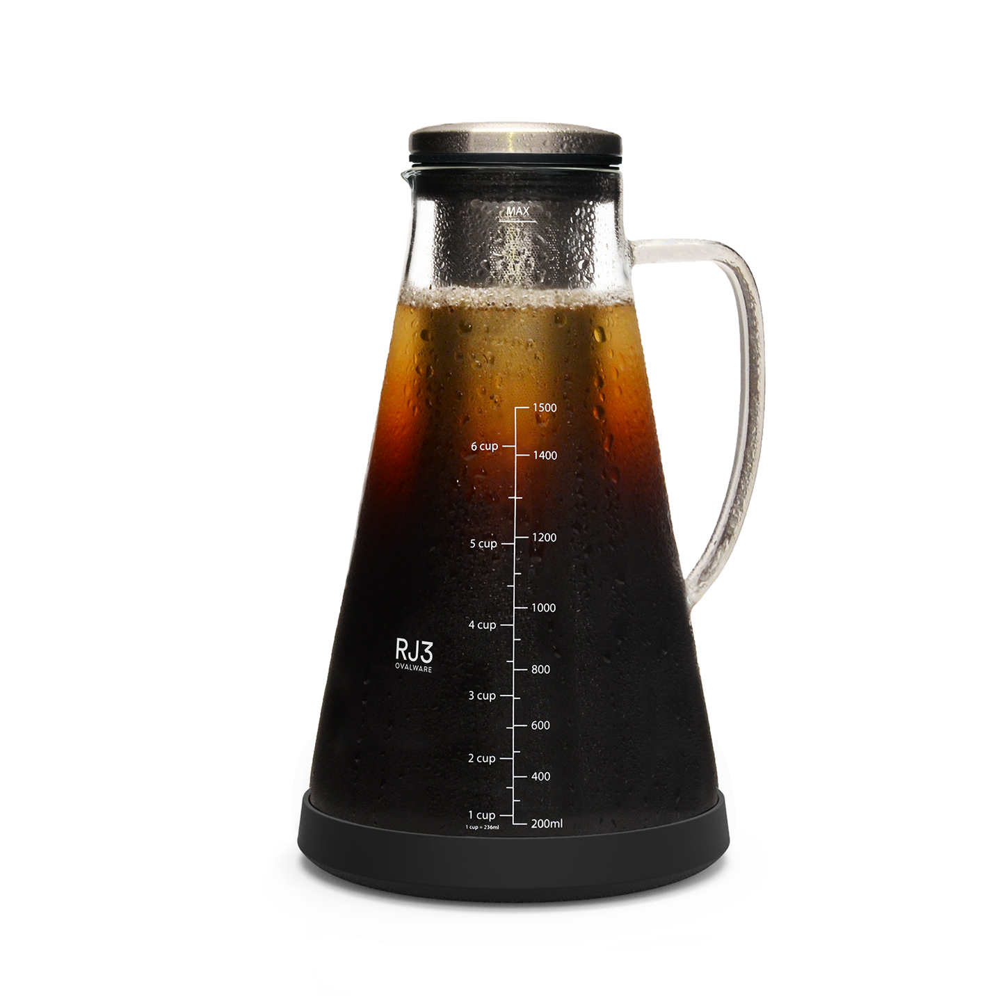 Ovalware Airtight Cold Brew Iced Coffee Maker Pitcher & Tea Infuser (1.5L)