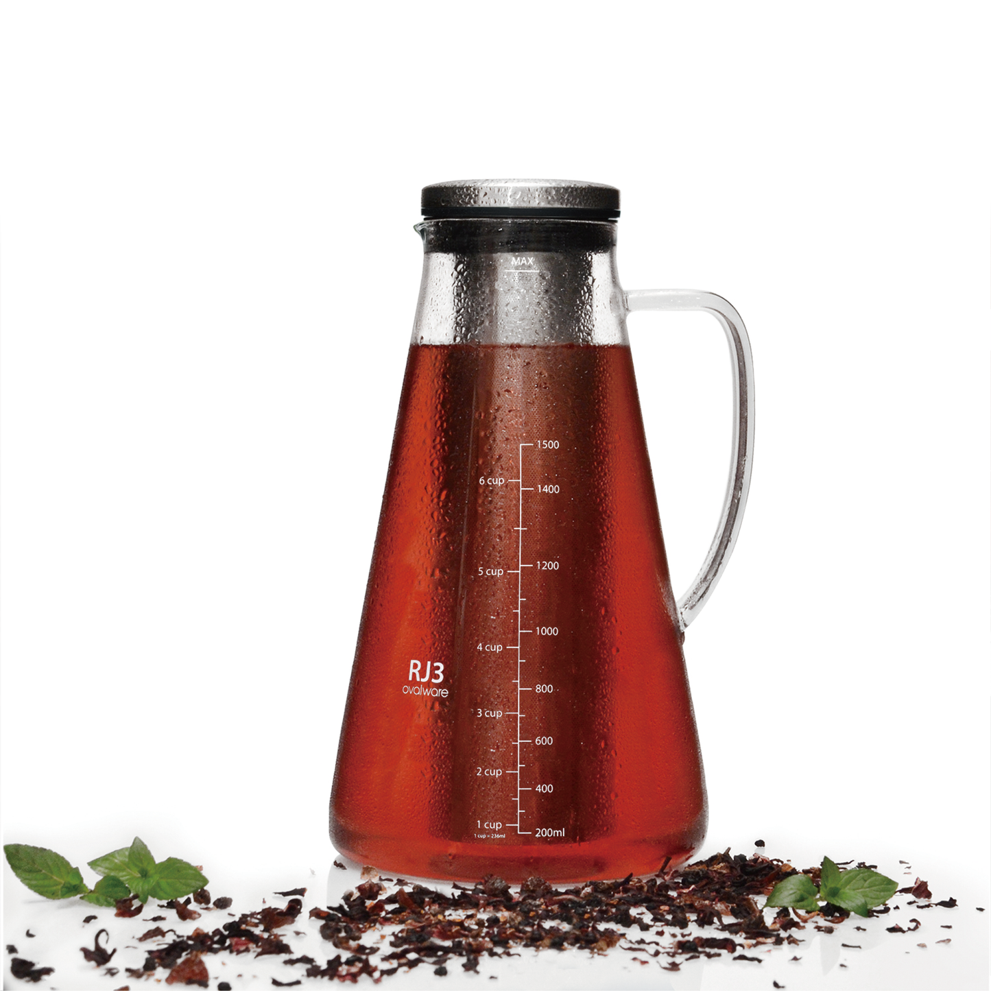 Ovalware Airtight Cold Brew Iced Coffee Maker Pitcher & Tea Infuser (1.5L)