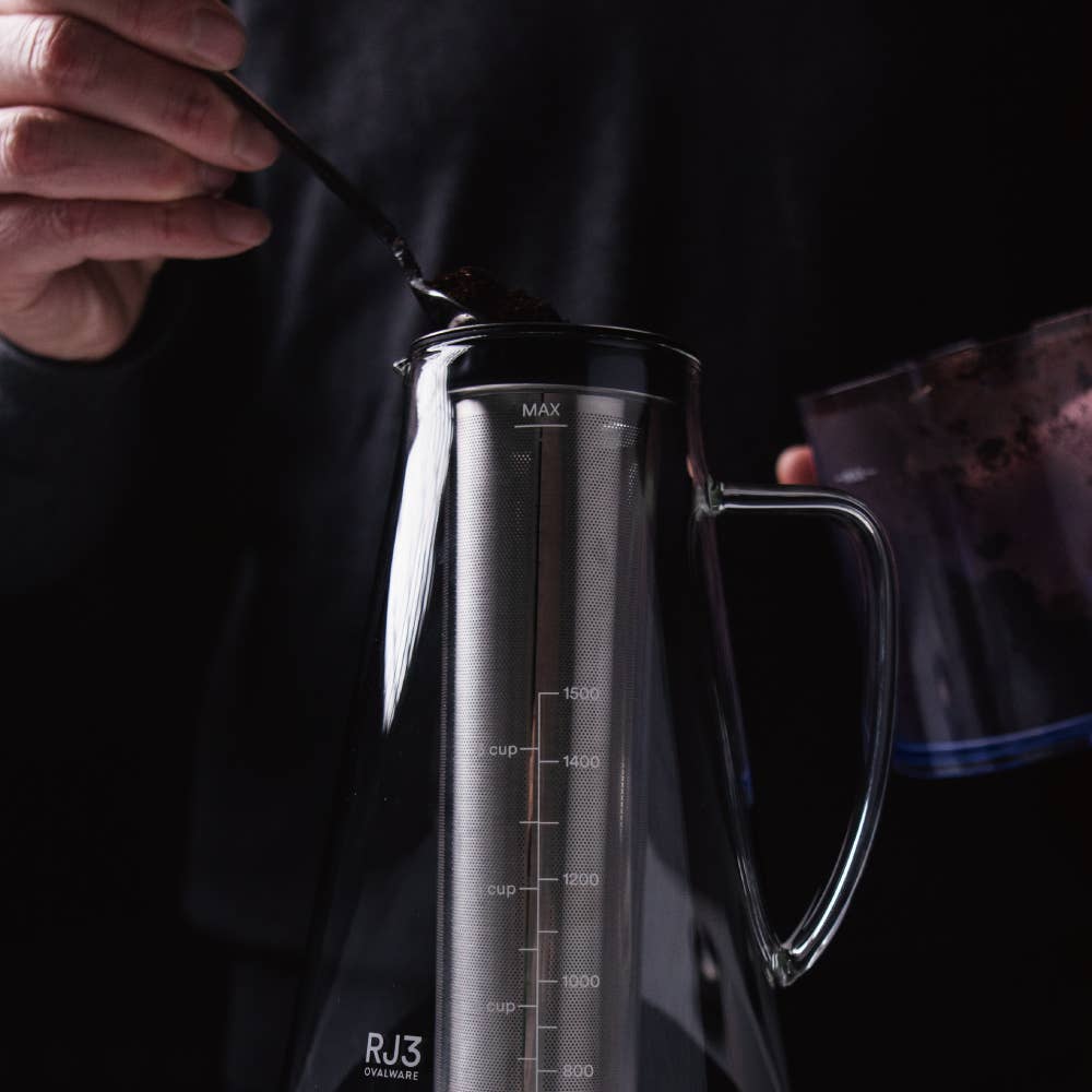 Ovalware Airtight Cold Brew Iced Coffee Maker Pitcher & Tea Infuser (1.5L)